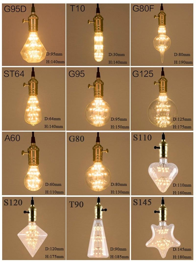 2016 New Globe LED Lamp G80 G95 Vintage Lamp