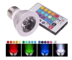 3W RGB LED Spotlight Lamp with Remote Controller