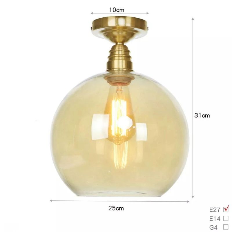 Wholesale Industrial Style Ceiling Light Home Decorative Ceiling Glass Lamp for House