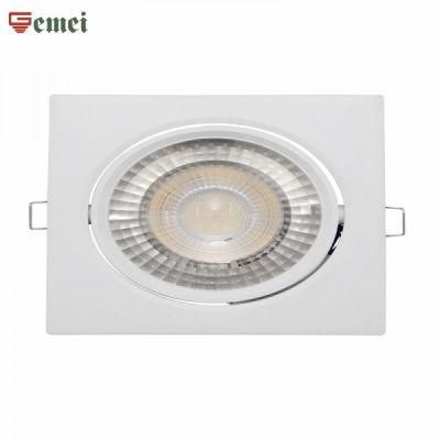 CE RoHS Approved LED Square Ceiling Light Recessed Downlight Adjustable Spotlight Base 6W LED Bulb Lamp