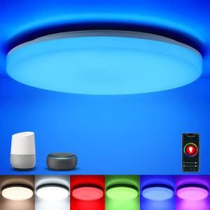 Voice Control Smart LED Ceiling Lamp Compatible with Alexa &amp; Google Home &amp; WiFi APP Control for Bedroom Bathroom Living Room