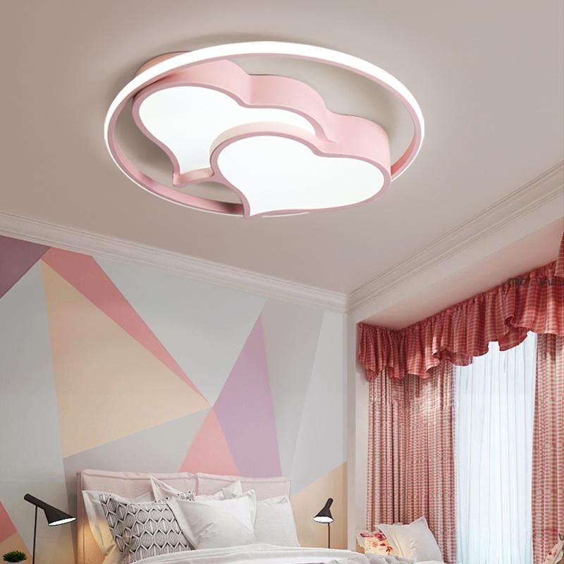 Double Heart Shape Modern Lamp Ceiling LED Lighting Kids Room