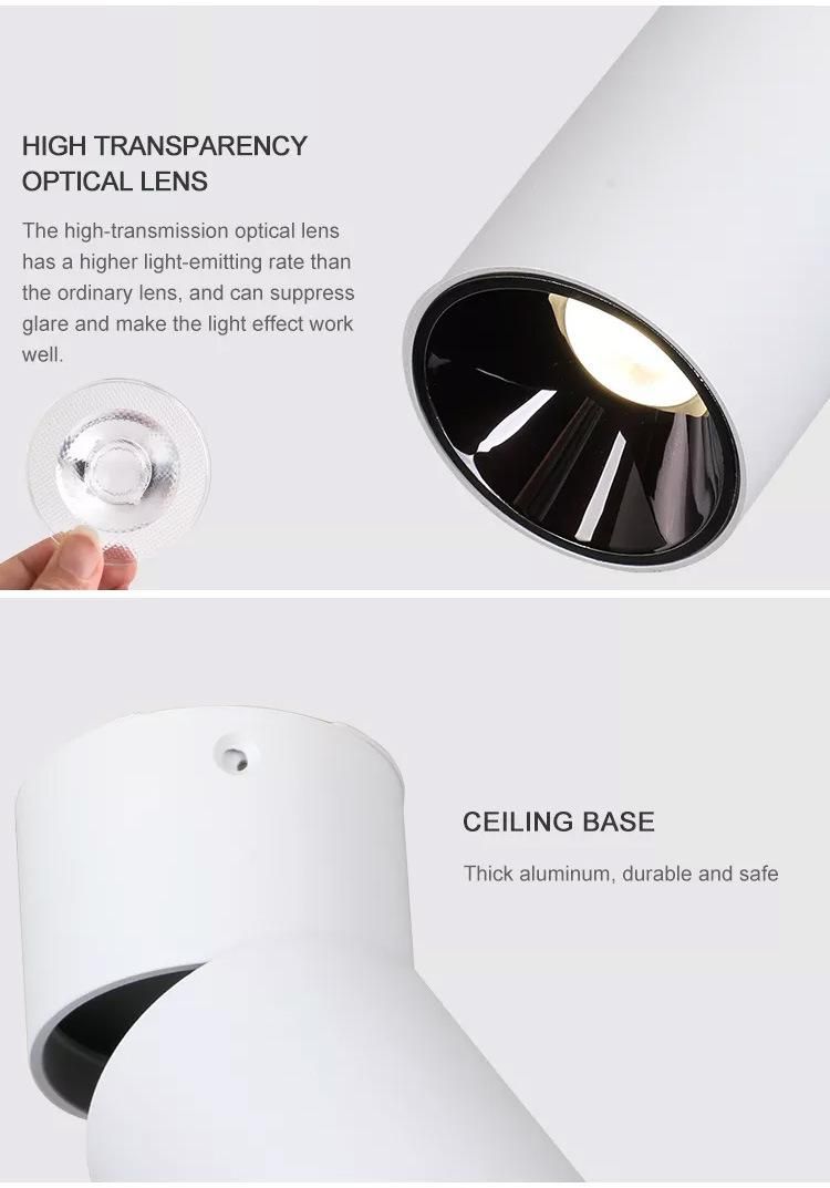 Modern Economical Black Aluminum Home Decoration Living Room Office LED Spot Light