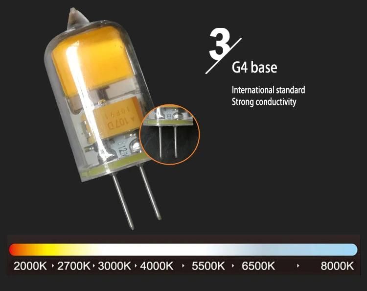 12V 2W G4 Capsule LED Mini Bulb 1208COB LED Light for Chandelier