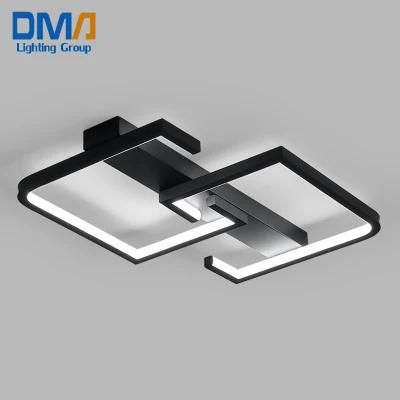 Modern Decorative Two Squares Dimmable Warm White Simple Acrylic LED Ceiling Lamp