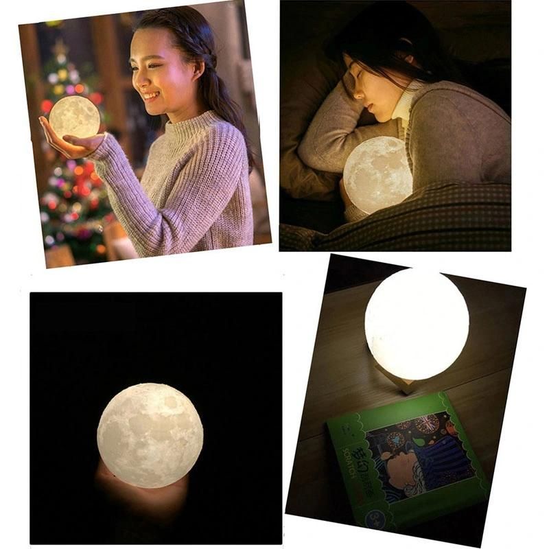 Touch Switch LED Bedroom Home Decoration Night Light Moon Lamp