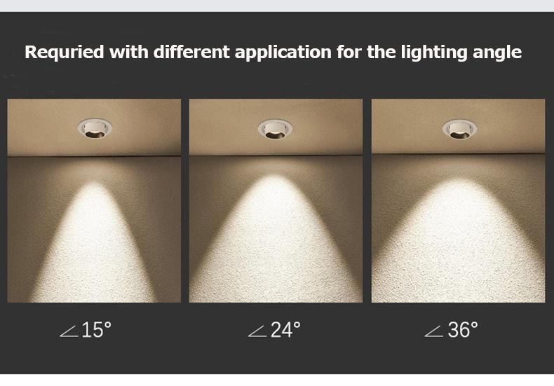 Adjustable Spotlight Aluminium 9W Ceiling Recessed LED Ceiling Light/ Low Ugr Anti Glare 10W 25W 30W LED Spot Light for Hotel