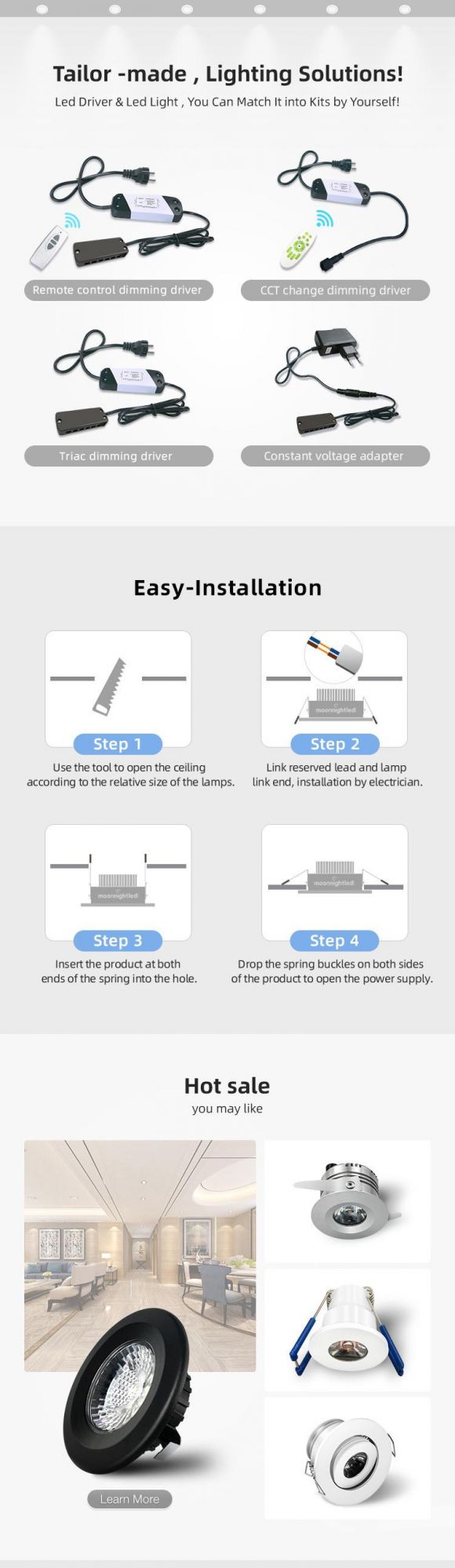 Rotated LED Spotlight Mini Downlight 3W LED Cabinet Light 430