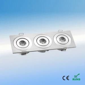 Dimmable 3W 3grill LED Recessed Light