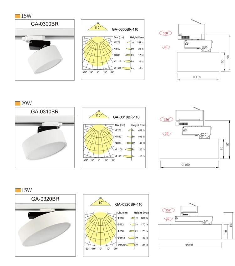 25W Commercial LED Light Spot Lighting Fixtures SMD LED Track Light