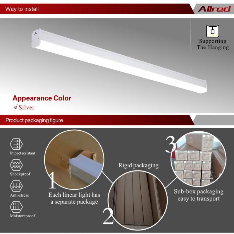 Modern Suspended Mount Line-Link LED Linear Lighting Fixture Fashionable Office LED Batten Light