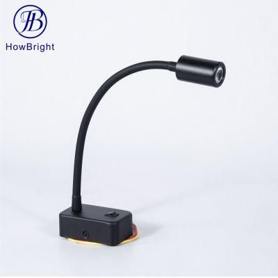 How Bright Modern Wall Sconce Hotel Decor Flexible Gooseneck Reading Wall Light Indoor Bedside LED Wall Lamp