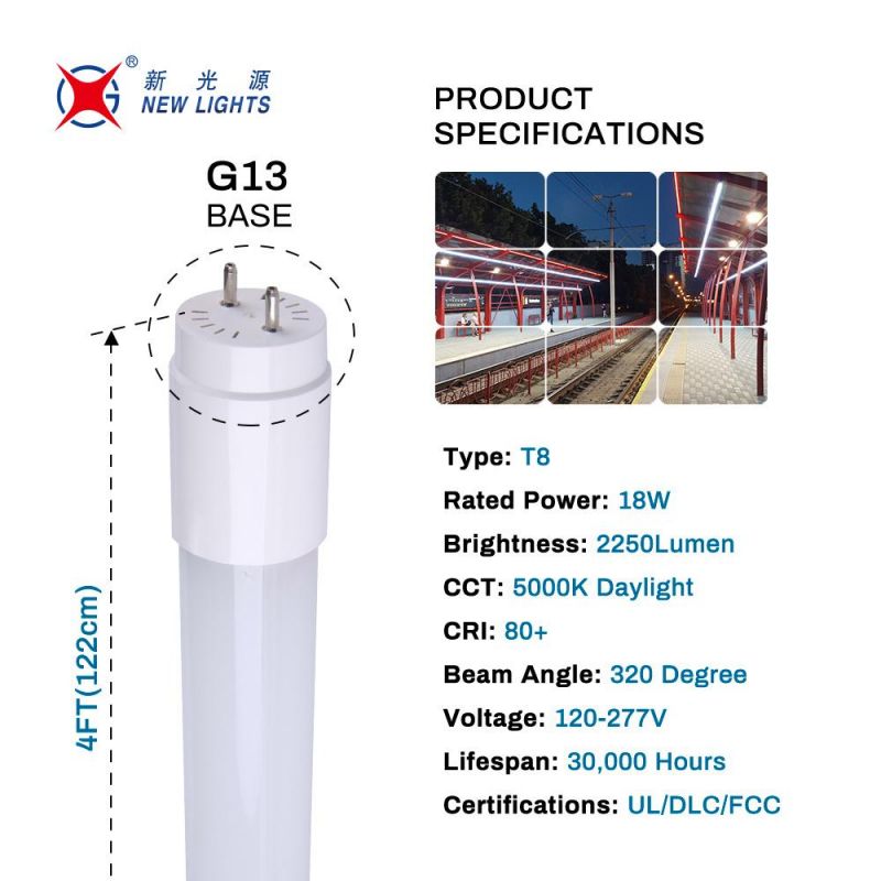 Chinese Supplier T8 Shatterproof LED Glass Tube with Film