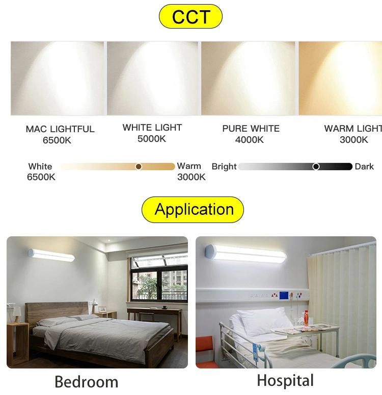 Hospital Dormitory LED Luminaires Surface Mounted Direct Indirect Linear Light