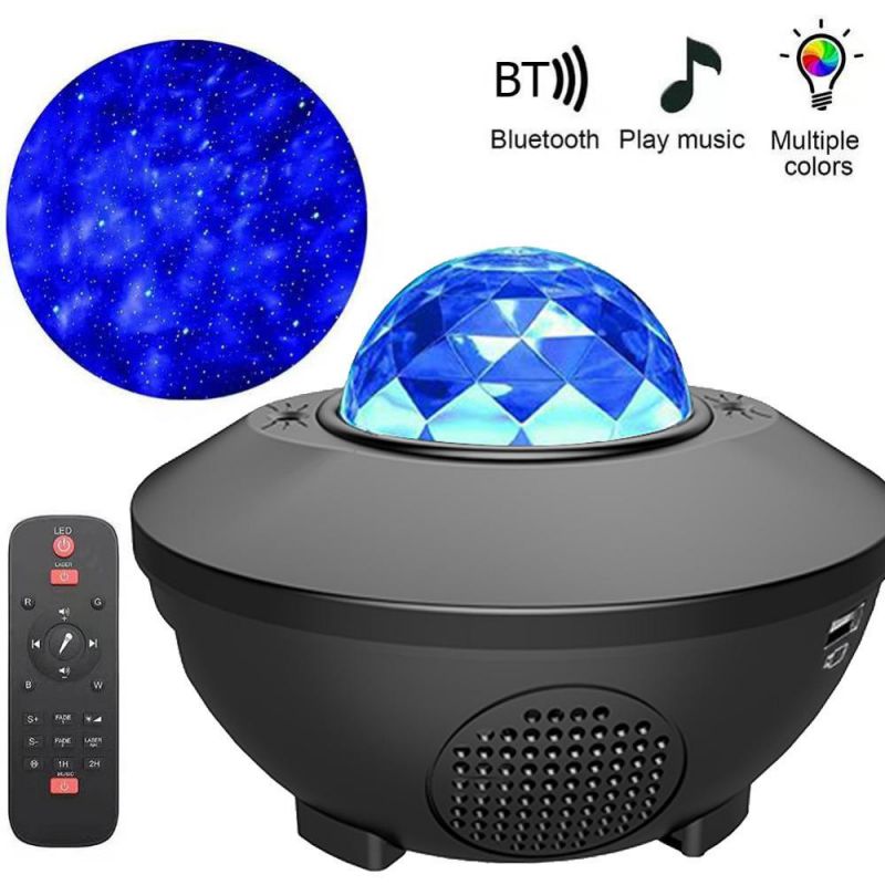 Amazon Hot Sale Remote Control USB 3 in 1 Bedroom Star Projector LED Ambient Night Light with Bluetooth Music Speaker