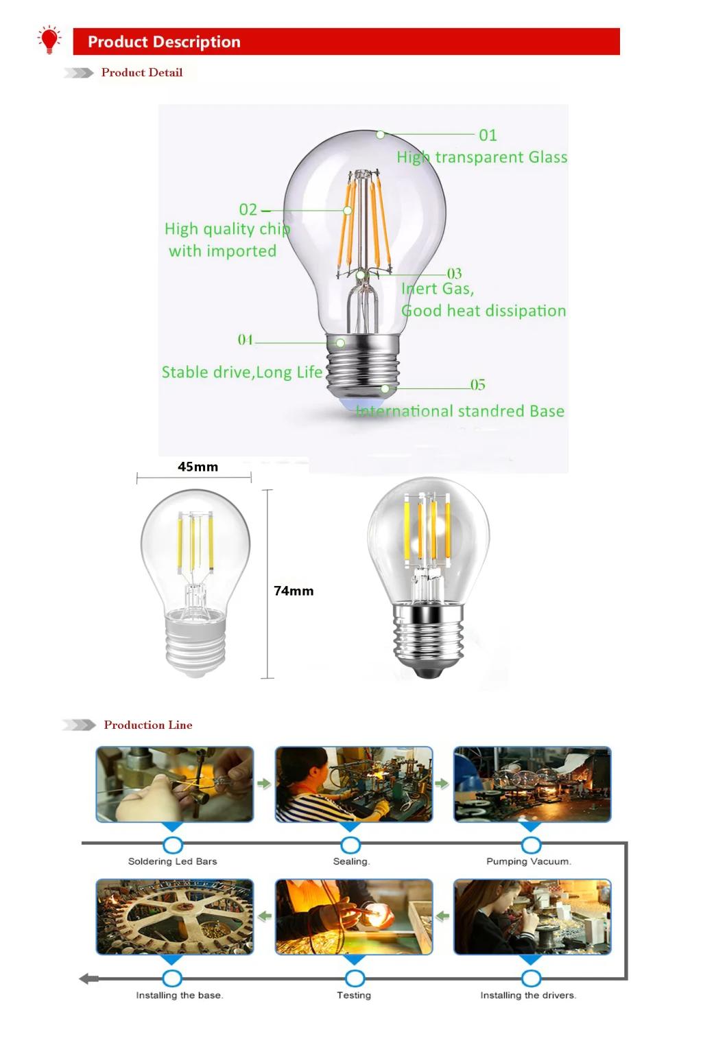 P45 2.5W LED Filament Bulb Lights with Ce E27