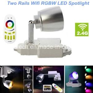 7W Two Rail Lines 2.4G WiFi Remote Control RGBW Decoration Professional Commercial Lighting Smart LED Bulb Track LED Spotlight