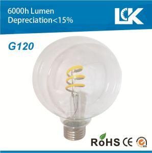 7W G120 E27 New Dimmable Spiral Filament Global Bulb LED Light