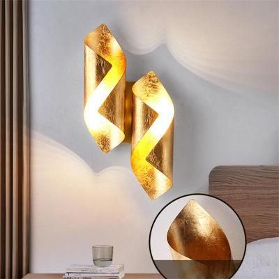 European Style Interior Contemporary Decor Designer Lamp LED Golden Wall Lamp