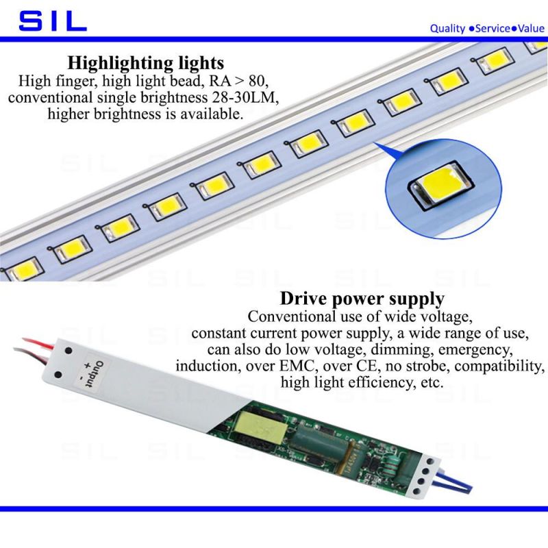 Super Bright OEM&ODM Indoor Lighting Aluminum Shop Lights 1500mm 100lm/W 24W Integrated T8 LED Tube Lights