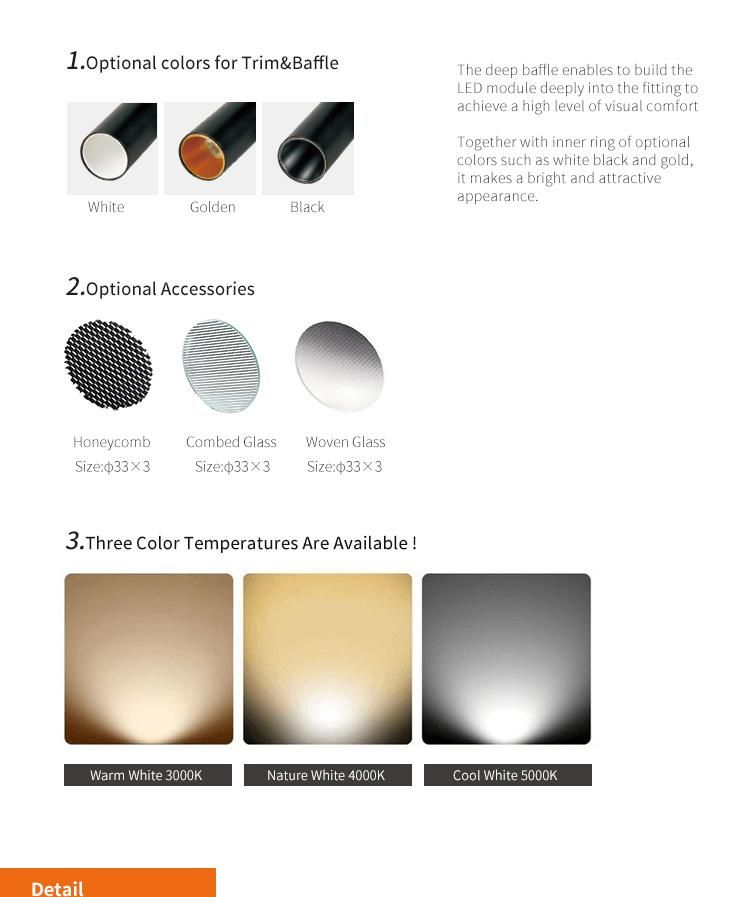 Indoor Dimmable Adjustable Recessed Ceiling LED Spotlight