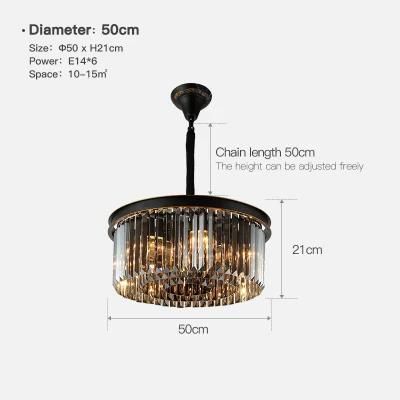 Hot Selling Stainless Steel LED Crystal Ceiling Pendant Lamp Dining Room Modern Chandelier Light