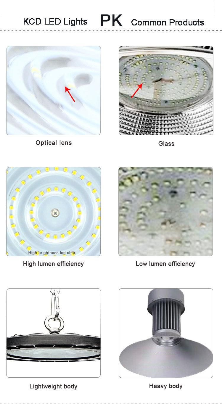 Industrial New Design Outdoor Photo Sensor Smart Badminton Court UFO Linear High Bay LED Light 100W 200W 250W Highbay Light