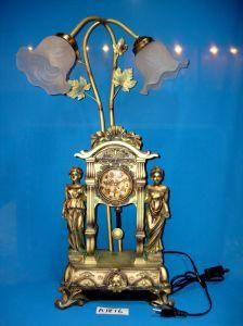 Antique Lamp&Clock with Resin Figures for Home/Hotel Decoration
