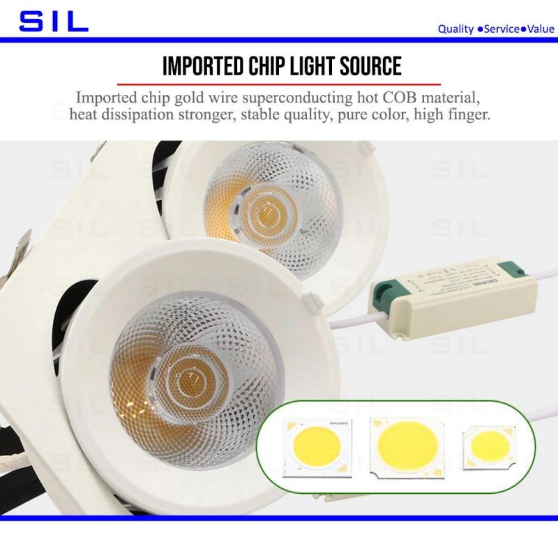 High Quality Modern 2X15W 30W COB Indoor Lighting Recessed Ceiling Spot Light