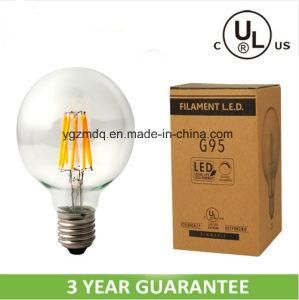 G125 G95 UL/cUL 6W Globe LED Filament Bulb