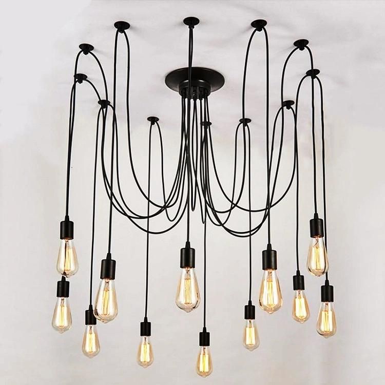 Wholesale Price 8 Arms Rustic Modern Retro Adjustable DIY Ceiling Spider Chandelier Lamp Pendant Light