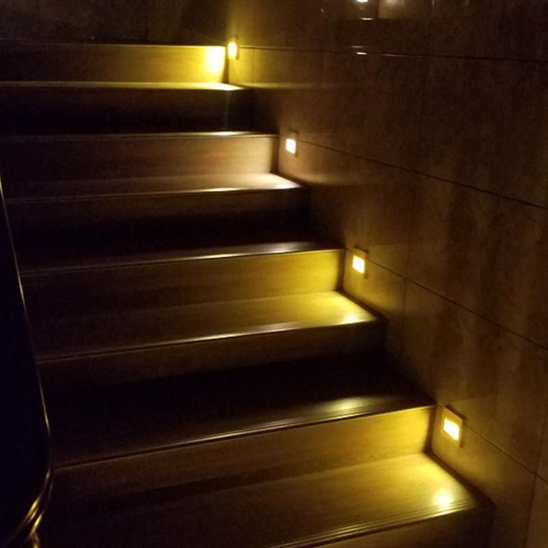 Indoor 1*2W Square Stepping Lighting Recessed 220V-240V LED Wall Stair Light Step Light