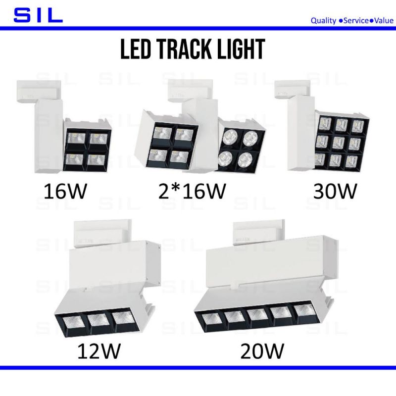 High Quality Hotel Book Clothing Store Spot Light Rail Mounting Aluminum 32W 2*16watt COB LED Track Light