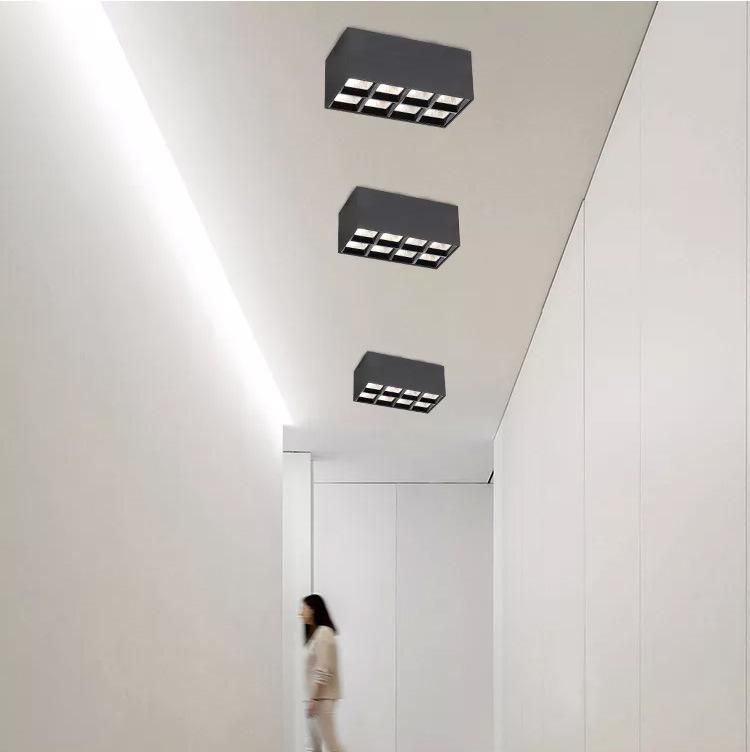 12W White Black Shop Hall Surface Mounting Commercial Square LED Downlight