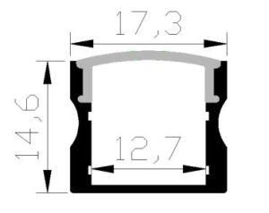 LED Aluminum Profile for 17mm*15mm