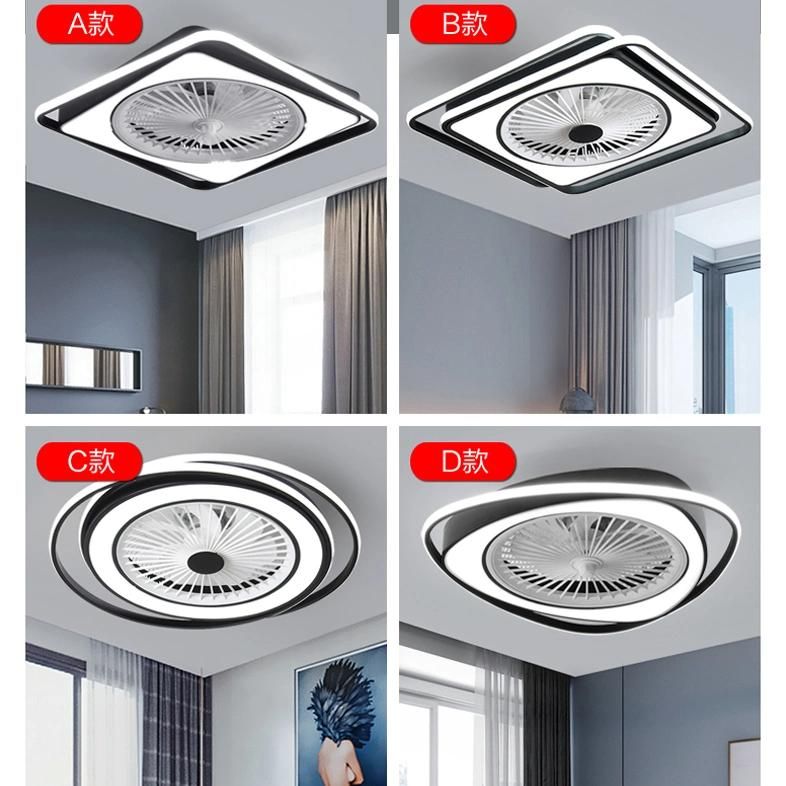 Modern Lamp Bladeless with Fan Blade LED False Dimmable Surface Mounted Ceiling Night Light Fans