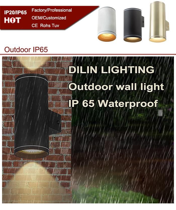 UL TUV Listed Painted Black Vintage Metal Waterproof Outdoor Housing LED Wall Lamp