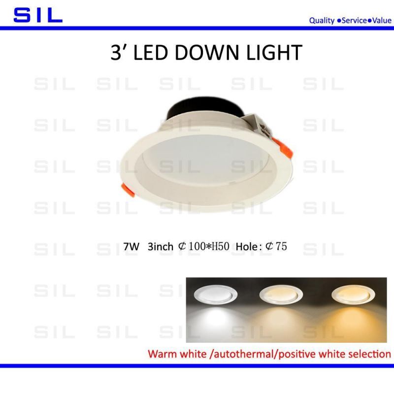 Hot Sale Hotel Commercial LED Down Light 7watt 7W 12W 15W 21W 25W Ceiling Light 7W LED Down Light