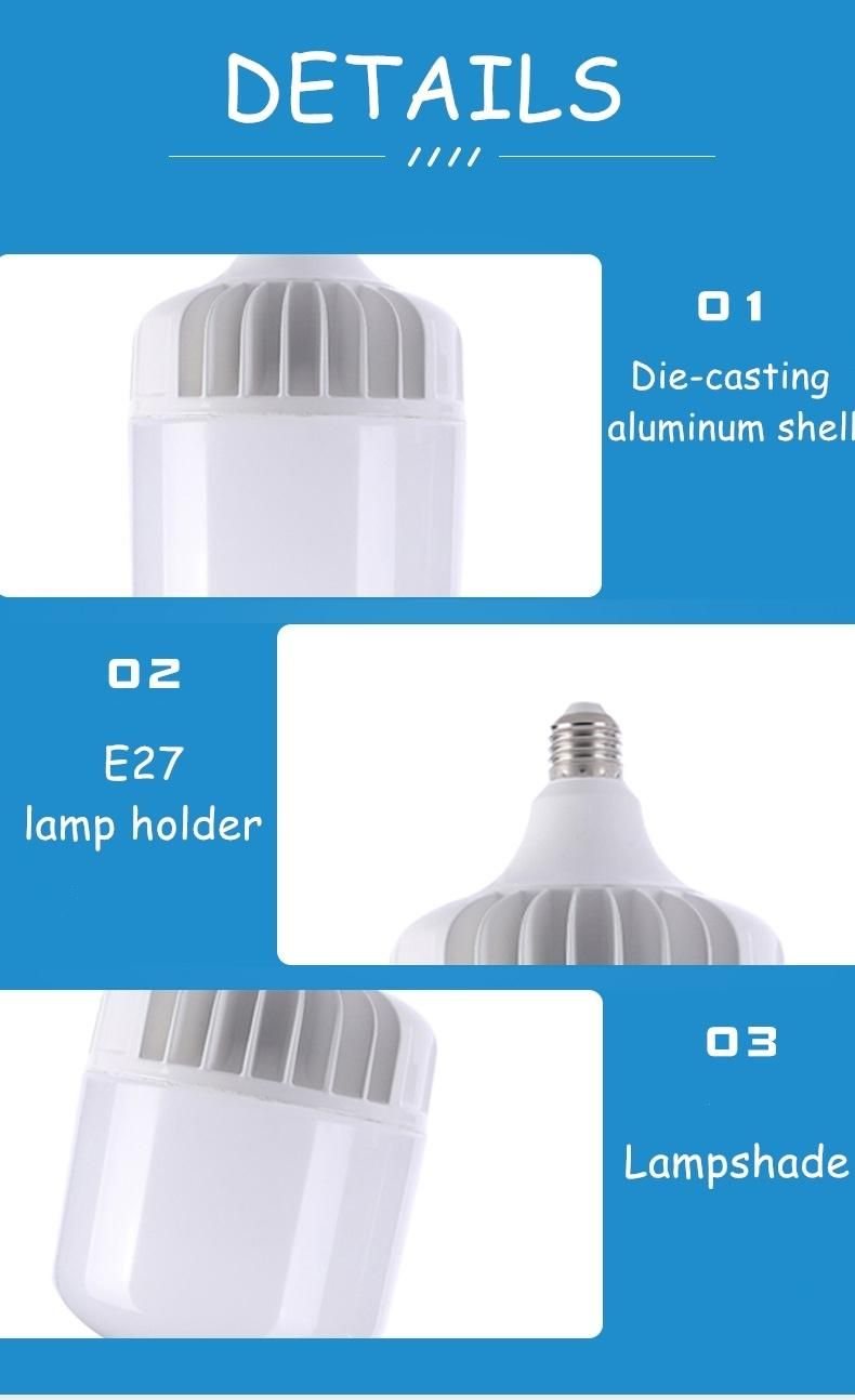 50W E27 T Shape Die-Casting Aluminum High-Power Highlight LED Bulb
