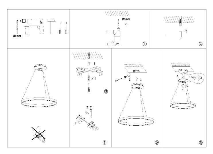 Suspending Round Shape Pendant LED Lighting with Black/White Shell Colors