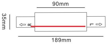 LED Lighting Track Accessories Square Track Black Straight Connector