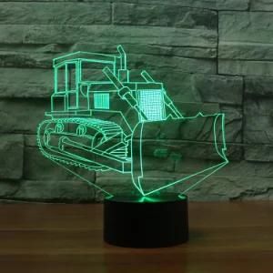 Color Changing 3D Bulldozer USB Night Lamp