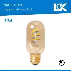 6W 650lm E26 T14 New Spiral Filament Retro LED Light Bulb