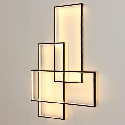 Wholesale Home Decorative Big Square Frame LED Acrylic Wall Lamp Indoor Ceiling Wall Mounted LED Wall Lamp