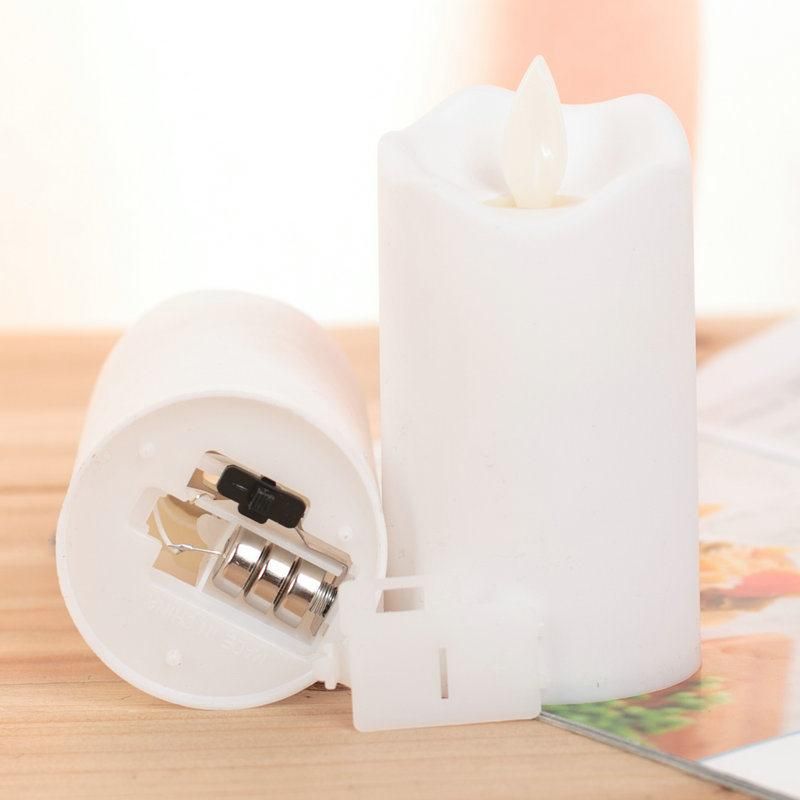 Battery Operated Flameless LED Pillar Candles with Timer Flickering Electric Decorative Light