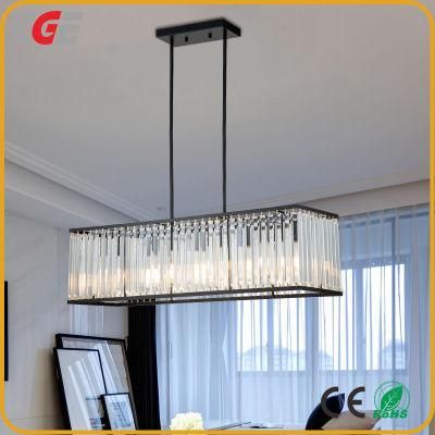 Hot Selling American Simple Iron Living Room Chandelier Cafe Restaurant Creative Rectangular Chandelier