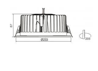 CCT 2700-6500K Matte Surface Economic Series 21 W COB LED Down Light Recessed Downlight