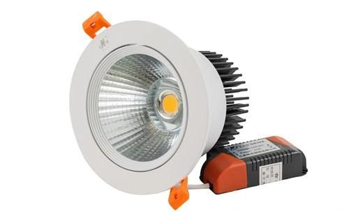 Adjustable Round Ceiling Light Recessed COB LED Spotlight 30W 3000K Warm White