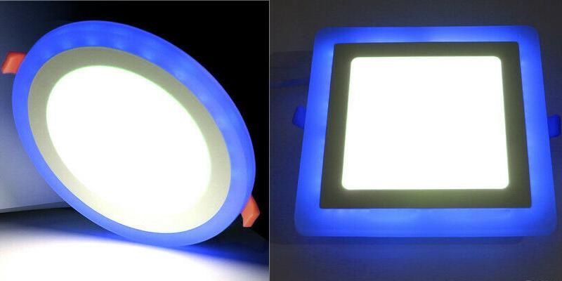 Blue Green Red Color Lighting Frameless Acrylic Light Round Square RGB LED Panel Light
