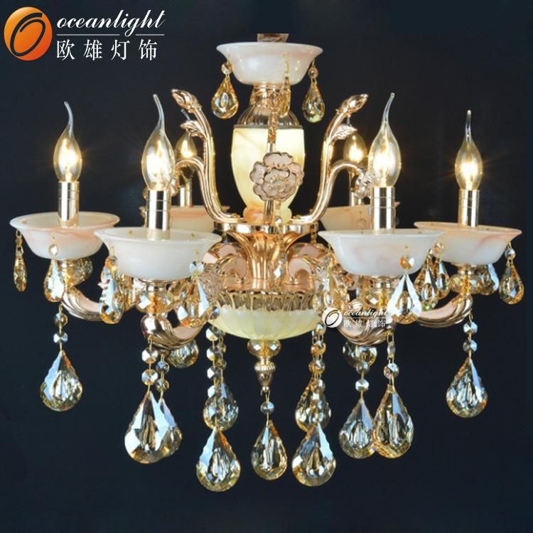 Classic Cognac Crystal Candle Chandelier Pendant Light Om88033c
